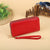 Women's Solid Color Pu Leather Zipper Wallets