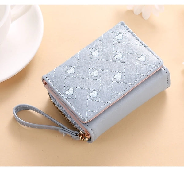 Women's Solid Color Pu Leather Zipper Wallets