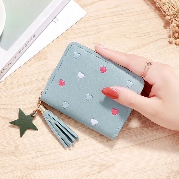 Women's Solid Color Pu Leather Zipper Wallets