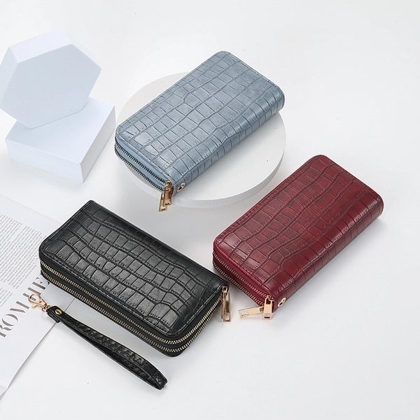 Women's Solid Color Pu Leather Zipper Wallets