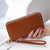 Women's Solid Color Pu Leather Zipper Wallets