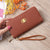 Women's Solid Color Pu Leather Zipper Wallets