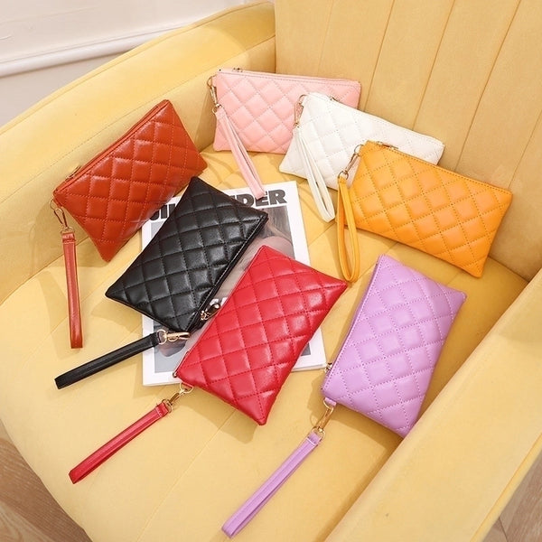 Women's Solid Color Pu Leather Zipper Wallets