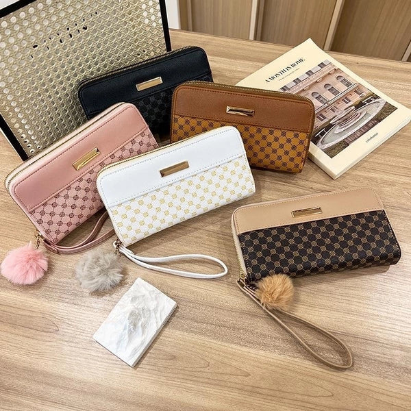 Women's Solid Color Pu Leather Zipper Wallets