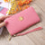 Women's Solid Color Pu Leather Zipper Wallets