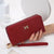 Women's Solid Color Pu Leather Zipper Wallets