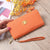 Women's Solid Color Pu Leather Zipper Wallets