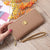 Women's Solid Color Pu Leather Zipper Wallets