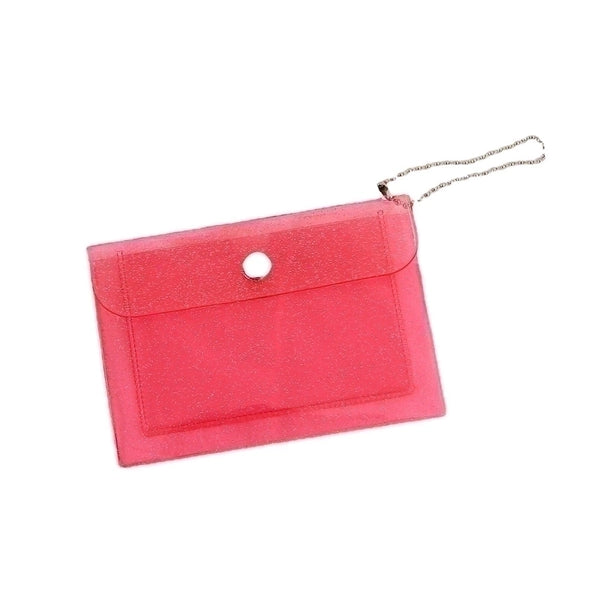 Women's Solid Color Pvc Buckle Card Holders