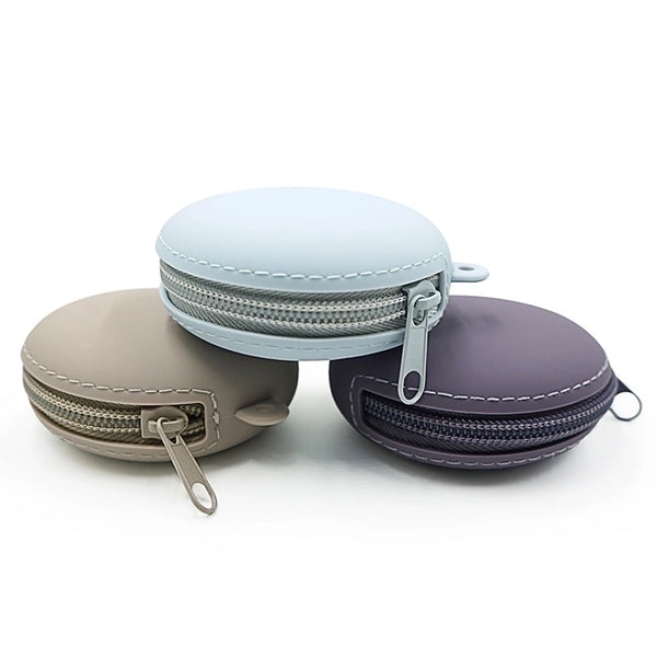 Women's Solid Color Silica Gel Zipper Coin Purses