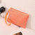 Women's Solid Color Straw Zipper Wallets