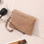 Women's Solid Color Straw Zipper Wallets