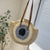 Women's Straw Color Block Basic Round Zipper Shoulder Bag