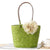 Women's Straw Flower Vacation Beach Weave Flowers Sewing Thread Bucket String Handbag Straw Bag