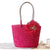 Women's Straw Flower Vacation Beach Weave Flowers Sewing Thread Bucket String Handbag Straw Bag