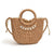 Women's Straw Solid Color Beach String Handbag