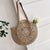 Women's Straw Solid Color Vacation Round Zipper Beach Bag