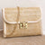 Women's Straw Solid Color Vacation Square Flip Cover Square Bag