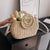 Women's Straw Solid Color Vacation Square String Handbag