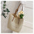 Women's Straw Solid Color Vacation Streetwear Square Zipper Beach Bag