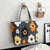 Women's Streetwear Color Block Flower Canvas Shopping Bags