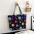 Women's Streetwear Color Block Flower Canvas Shopping Bags