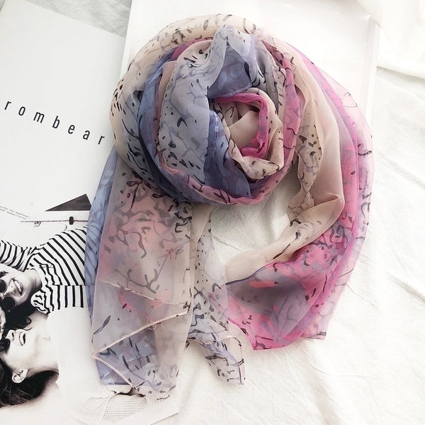 Women's Streetwear Gradient Color Flower Ice Silk Soft Yarn Scarves & Gloves