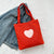 Women's Streetwear Heart Shape Canvas Shopping Bags