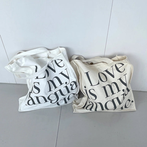 Women's Streetwear Letter Canvas Shopping Bags