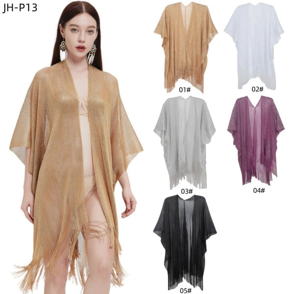 Women's Streetwear Solid Color Polyester Tassel Shawl