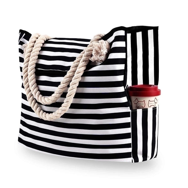 Women's Streetwear Stripe Canvas Shopping Bags