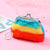 Women's Stripe Plush Zipper Coin Purses