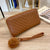 Women's Stripe Pu Leather Zipper Wallets