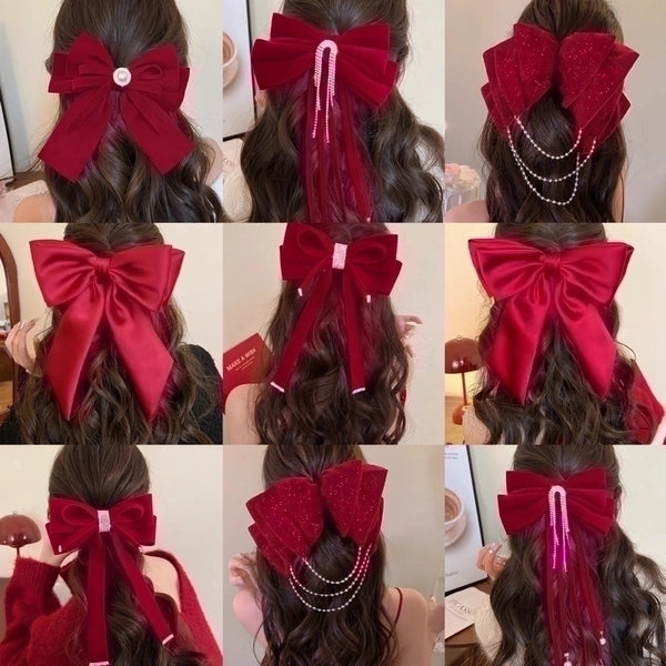 Women's Sweet Bow Knot Cloth Hair Clip