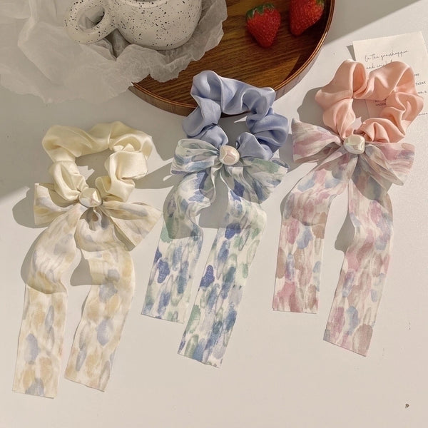 Women's Sweet Bow Knot Cloth Printing Hair Tie