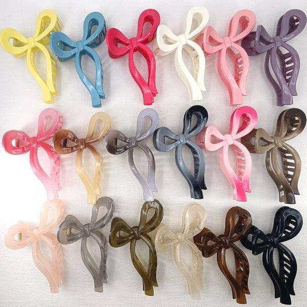 Women's Sweet Bow Knot Plastic Hollow Out Hair Claws