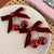 Women's Sweet Cherry Bow Knot Alloy Foam Flannel Hair Clip