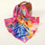 Women's Sweet Color Block Star Butterfly Satin Printing Silk Scarves