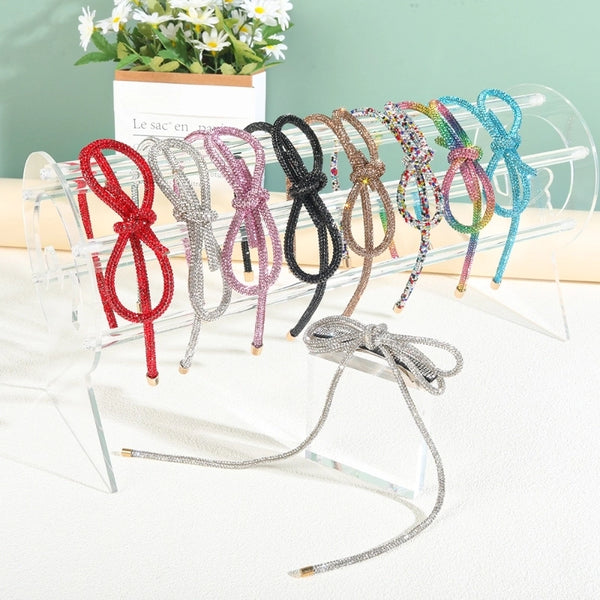 Women's Sweet Colorful Bow Knot Rhinestone Handmade Hair Band