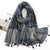 Women's Sweet Flower Cotton And Linen Tassel Cotton Linen Scarves