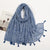 Women's Sweet Flower Cotton And Linen Tassel Silk Scarves