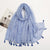 Women's Sweet Flower Cotton And Linen Tassel Silk Scarves