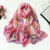 Women's Sweet Flower Georgette Silk Scarves