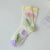 Women's Sweet Flower Nylon Cotton Mesh Crew Socks A Pair