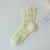 Women's Sweet Flower Nylon Cotton Mesh Crew Socks A Pair