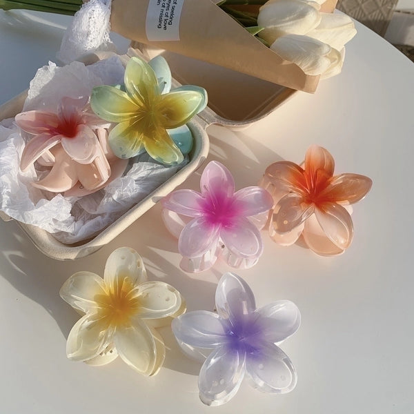 Women's Sweet Flower Plastic Resin Hair Clip