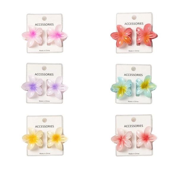 Women's Sweet Flower Plastic Resin Stoving Varnish Hair Claws