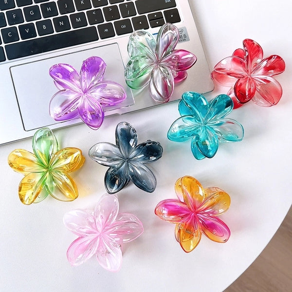 Women's Sweet Flower Plastic Stoving Varnish Hair Claws