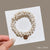 Women's Sweet Geometric Artificial Pearl Beaded Inlay Rhinestones Hair Tie