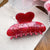 Women's Sweet Heart Shape Solid Color Arylic Inlay Rhinestones Hair Claws